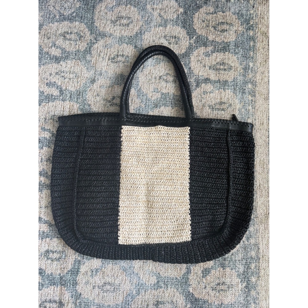 Cleobella Black and Cream Tote Bag Pristine Condition